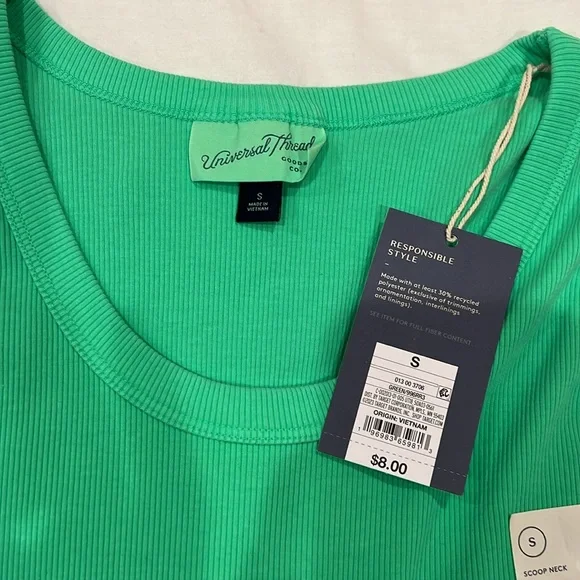 NWT bundle of 2 Small green tops. Bright green Tank top and lime green b… - Picture 3 of 6